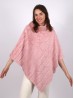 Soft Faux Fur Poncho W/ Diagonal Pattern 